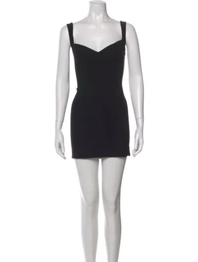 Pre-owned Mirror Palais Square Neckline Mini Dress In Black