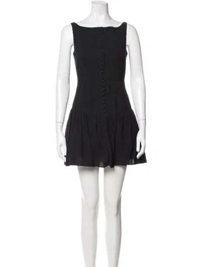 Pre-owned Mirror Palais Square Neckline Mini Dress In Black