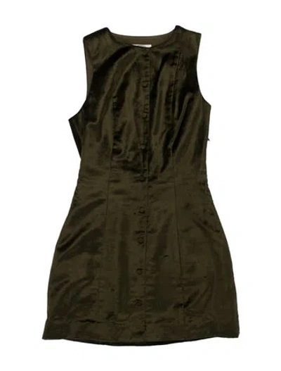 Pre-owned Mirror Palais Square Neckline Mini Dress In Green