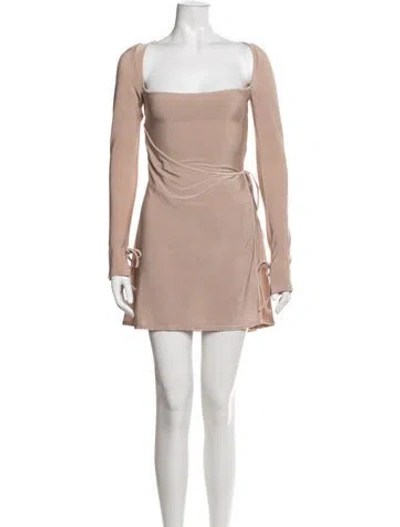 Pre-owned Mirror Palais Square Neckline Mini Dress In Neutral