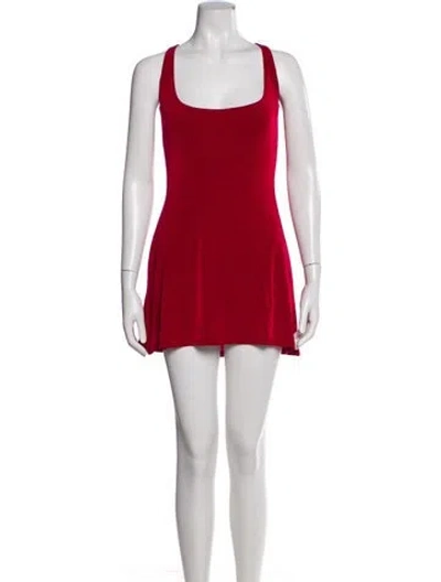 Pre-owned Mirror Palais Square Neckline Mini Dress W/ Tags In Red