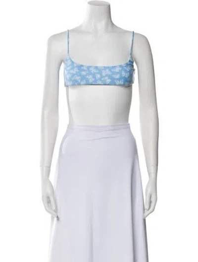 Pre-owned Mirror Palais Square Neckline Sleeveless Crop Top In White