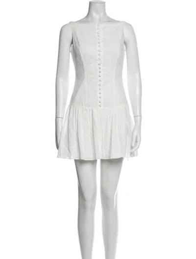 Pre-owned Mirror Palais Square Neckline Sleeveless Top In White