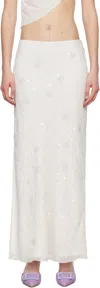 Mirror Palais Ssense Exclusive White Beaded Maxi Skirt In White