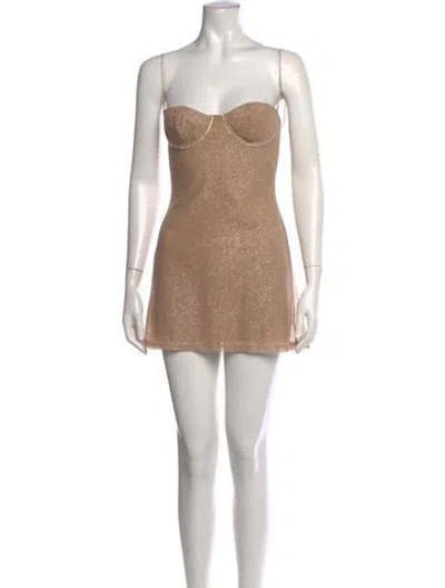 Pre-owned Mirror Palais Strapless Crop Top In Neutrals