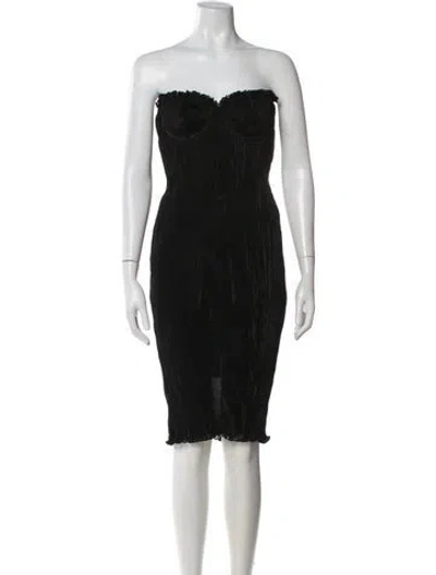 Pre-owned Mirror Palais Strapless Mini Dress In Black