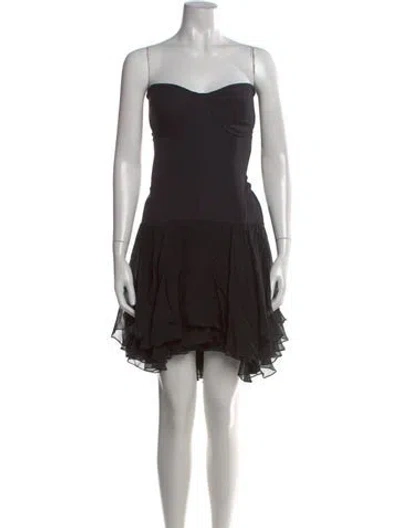 Pre-owned Mirror Palais Strapless Mini Dress In Black