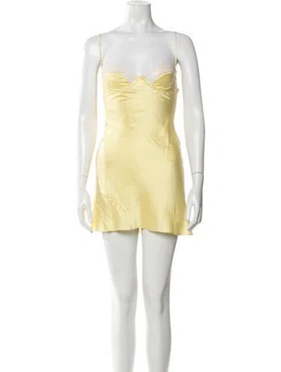 Pre-owned Mirror Palais Strapless Mini Dress In Neutral