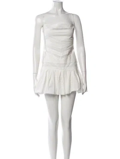 Pre-owned Mirror Palais Strapless Mini Dress In White