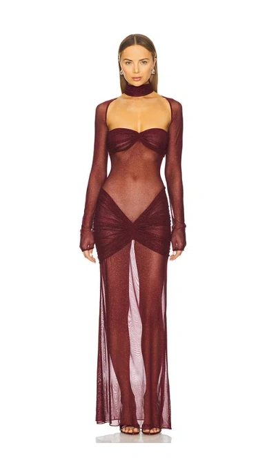 Mirror Palais The Starlite Dress In Wine