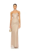 Mirror Palais The Starlite Gown In Beige