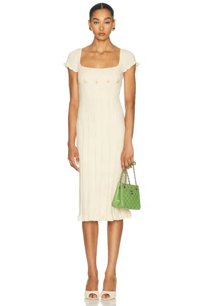 Mirror Palais Tulip Knit Lady Dress In Neutral