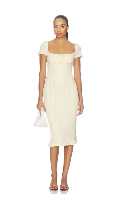 Mirror Palais Tulip Midi Dress In 버터