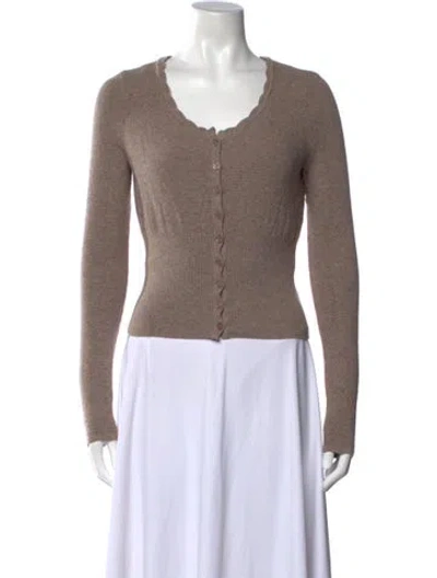 Pre-owned Mirror Palais V-neck Sweater In Neutrals