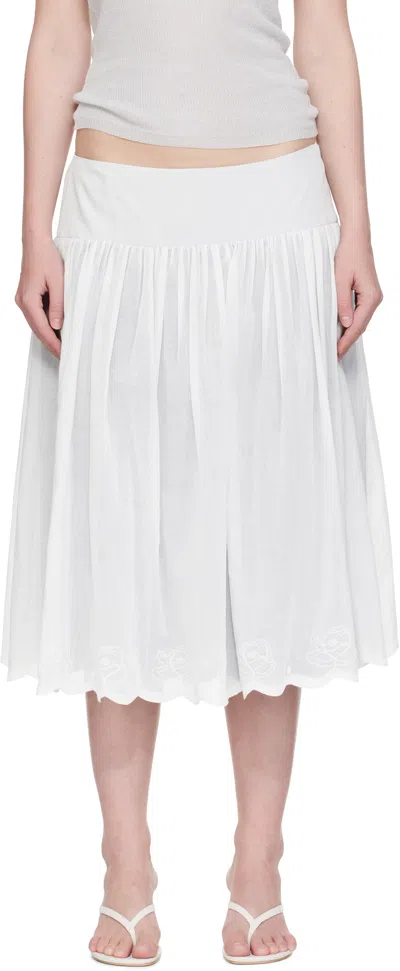 Mirror Palais White 'the Petal Lady' Midi Skirt