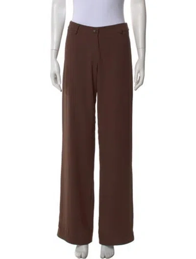 Pre-owned Mirror Palais Wide Leg Pants In Brown