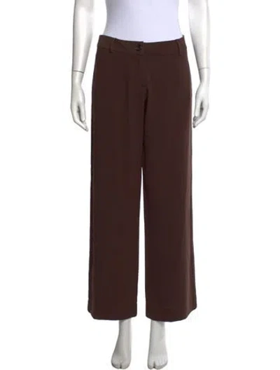 Pre-owned Mirror Palais Wide Leg Pants In Brown