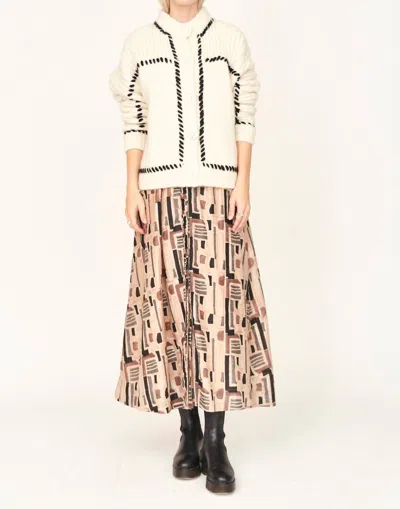 Mirth Andermatt Cardigan In Ivory/black In Multi