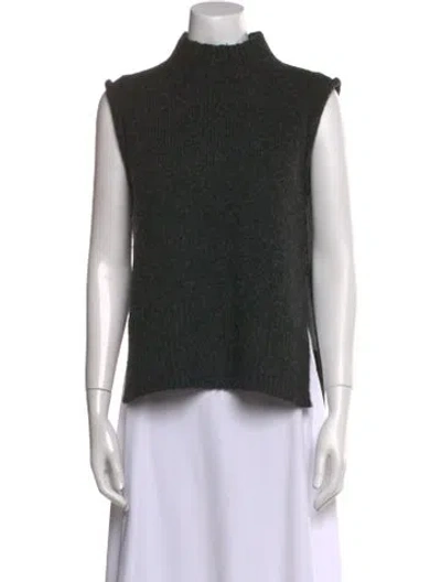 Pre-owned Mirth Caftans Baby Alpaca Mock Neck Sweater In Black