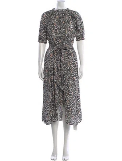 Pre-owned Mirth Caftans Patterned Long Dress In Multi