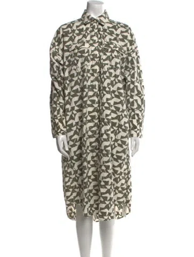 Pre-owned Mirth Caftans Patterned Midi Length Dress In Multi