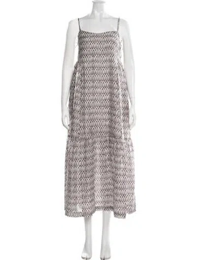 Pre-owned Mirth Caftans Printed Long Dress In Multi