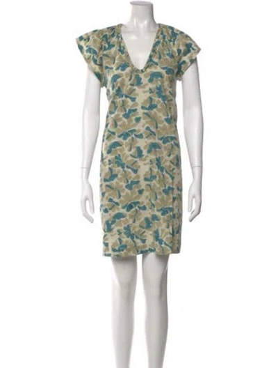 Pre-owned Mirth Caftans Printed Mini Dress In Multi