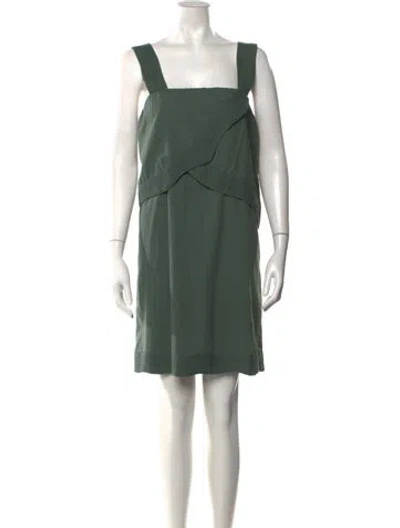 Pre-owned Mirth Caftans Square Neckline Mini Dress W/ Tags In Green