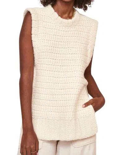 Mirth Camel Open Side Knit Vest In Snow In White