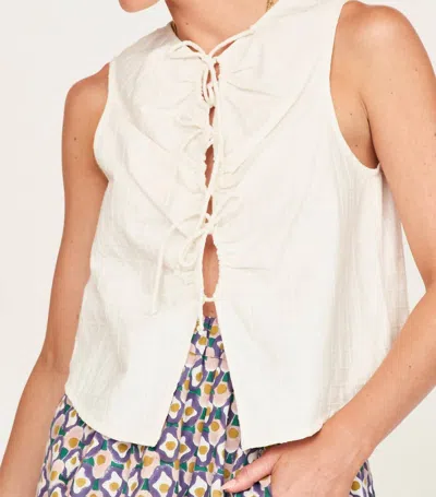 Mirth Cerritos Top In White Box Stitch In Multi