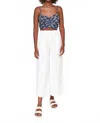 Mirth Deia Cotton Top In Lapis Shell In White