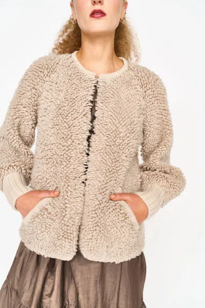 Mirth Fargo Crew Neck Sweater Jacket In Stucco In Multi