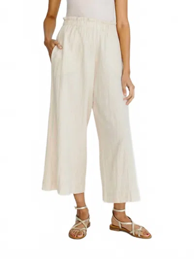 Mirth High-waisted Wide Leg Pant In Oatmeal In White