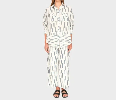 Mirth Kyoto Blouse In White Rainfall