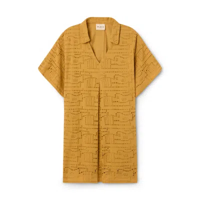 Mirth Lanai Popover Dress In Golden Eyelet