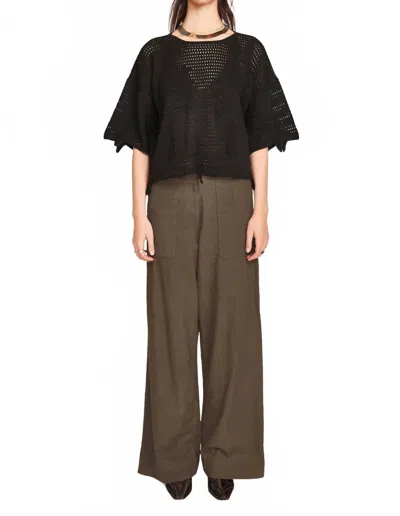 Mirth Lokaro Pointelle Top In Black