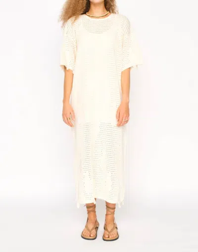 Mirth Madagascar Pointelle Dress In Bone In White
