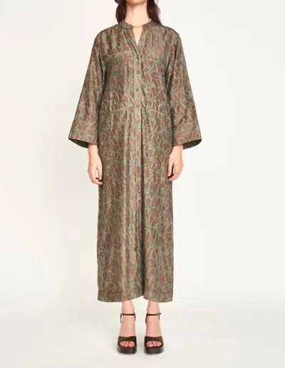 Mirth Malmo Maxi Dress In Molten Kudzu In Brown