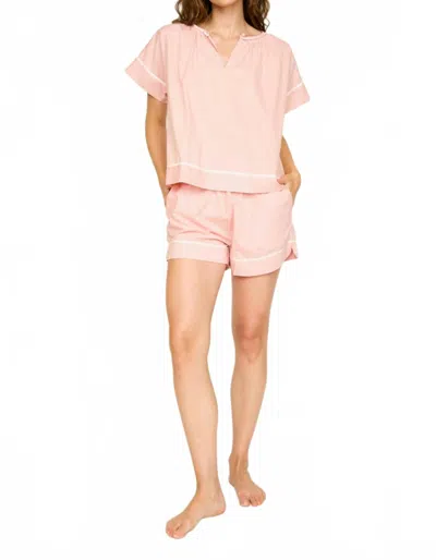 Mirth Pajama Short Set In Conch In Pink