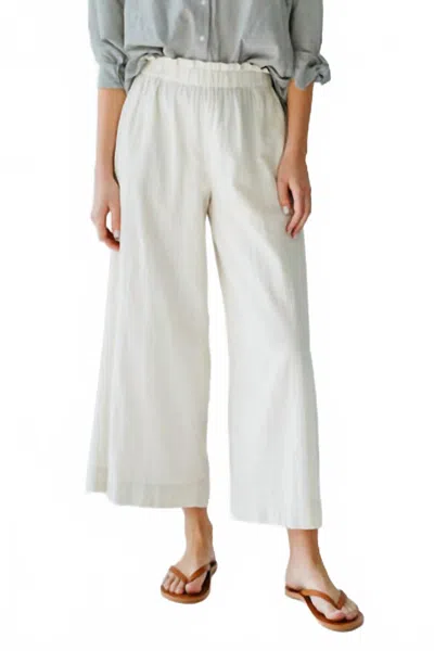 Mirth Paper Bag Waist Pant In Oatmeal In White