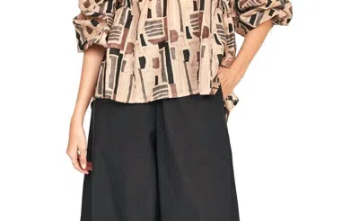 Mirth Petaluma Blouse In Sand Labyrinth In Multi