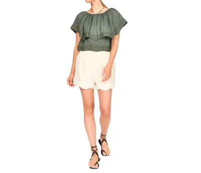Mirth Pondicherry Short Sleeve Top In Verde Fossil In Multi