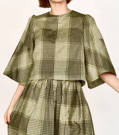 Mirth Provence Top In Olive Plaid In Multi