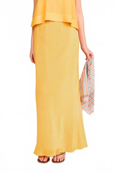 Mirth Santander Silk Skirt In Marigold In Yellow