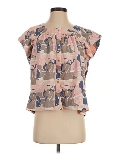 Pre-owned Mirth Short Sleeve Blouse In Pink
