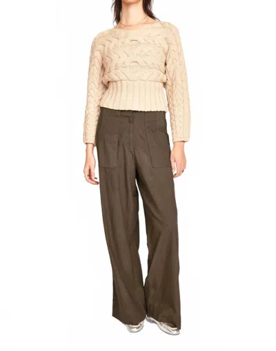 Mirth Solvang Dolman Pullover Sweater In Oatmeal In Brown