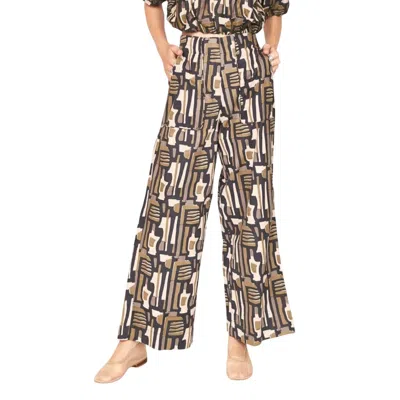 Mirth Tivot Pant In Olive Labyrinth In Multi