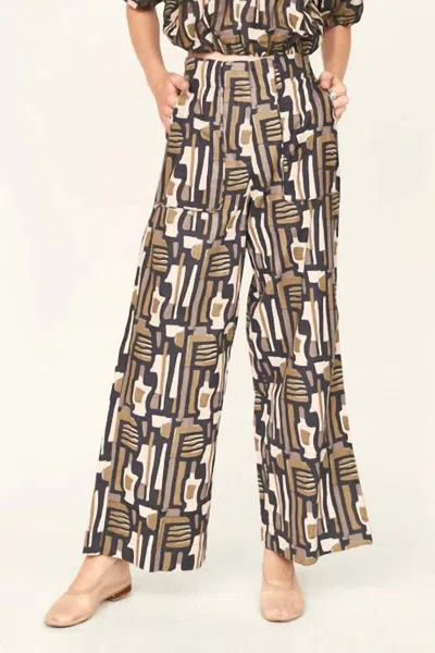 Mirth Tivot Pant In Olive Labyrinth In Brown