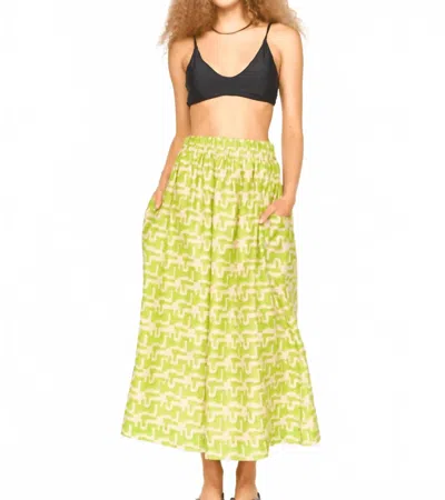 Mirth Verona Midi Skirt In Lime Popova In Green