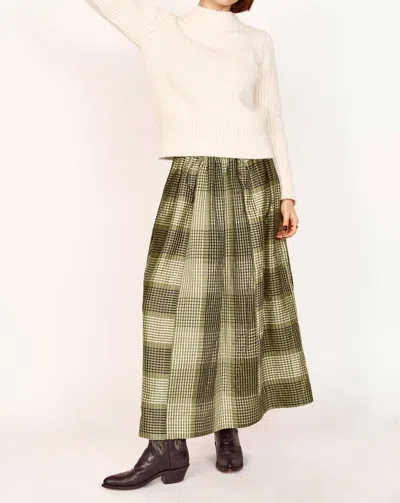 Mirth Verona Skirt In Olive Plaid In Multi
